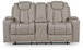 Elevate Edges - Glide Reclining Loveseat With Console - Coin