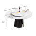 Modern Artificial Stone Round Carbon Steel Base Dining Table, Can Accommodate 6 People, Artificial Stone Turntable