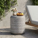 Outdoor Side Table With Cylindrical Shape - White
