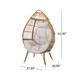 Basket Chair With Teardrop Shape And Water Resistant Cushion - Natural