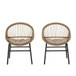 Outdoor Accent Chair With Curved Back And Basket Frame, (Set of 2) - Light Brown / Beige