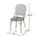 Outdoor Rattan And Aluminum Armless French Bistro Chairs (Set of 2) - Dark Gray