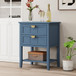 2 Drawer Side Table, American Style, End Table, Suitable For Bedroom, Living Room, Study