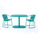 3 Piece Elegant Outdoor Bistro Set With 2 Chairs And Oval Table