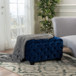Modern Glam Ottoman With Upholstery And Button Tufted Design