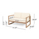 4 Pieces Acacia Wood Patio Furniture Set, Outdoor Furniture With Coffee Table, Patio Conversation Set Deep Seating With Soft Cushion, Porch Chairs For Backyard Porch Balcony - Brown Wash / Beige