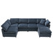 Modern Modular Cloud Sofa Bed, 6 Seat Sectional Couch Set With Ottoman, Free Combination, Convertible U Shaped Sleeper Sofa For Living Room