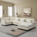 U Shaped Sectional Sofa 6 Seat Couch Set With Oversized Ottoman, Hidden Armrest Storage And Cup Holders USB Charging Ports Wide Seat Sofa