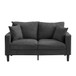 Modern Upholstered Loveseat Sofa With High Resilience, Wooden Frame - Dark Gray