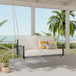 Outdoor Swing Sofa With Soft Cushions For Patio - Beige