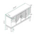 4 Door Cabinet With Adjustable Shelves, Large Storage For Living Room - Champagne
