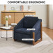 Modern Upholstered Armchair With Wooden Side Frame