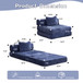 Convertible Floor Sofa Bed With Fixed Shape Frame For Living Room