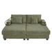 Modern Chaise Sofa With Adjustable Backrest, Cup Holders, Phone Holder & Storage Compartments For Living Room