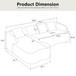 Modular L-Shape Sectional Sofa With Curved Chaise