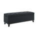 Button Tufted Storage Ottoman, Living Room Bench With Safety Close Hinge - Black