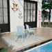 4 Piece Stackable Single Chairs With Vertical Stripe Design For All Weather