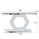 Sparkling Crystal Hexagon Mirror Entryway Premium Modern Foyer Console Table With Diamond Glass Effects, Dual Tier Luxury Sofa Table - Silver