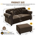 Upholstered Sofa Set With Nailhead Trim And Rolled Armrests, Includes Pillows