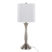 Sawyer - Contemporary Table Lamp (Set of 2) Built In USB Port - Nickel / White