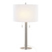 Master - 29" Contemporary Table Lamp (Set of 2) - Polished Nickel / White