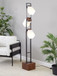 Bento - Contemporary Floor Lamp - Black / Walnut / White