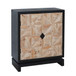 2 Door Accent Storage Cabinet With Diamond Handle - Black / Natural