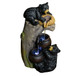 Bear Tree Stump Outdoor Water Fountain With LED Lights - Brown Gray