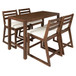 Patio Bar Set With Ergonomic Chairs