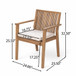 5 Piece Patio Furniture Set Acacia Wood Table And 4 Heavy Duty Cushioned Chairs