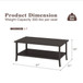 Rectangular Outdoor Coffee Table, 2 Tier All Weather Patio Table - Brown