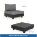 Patio Sectional Set With Modular Armless Chairs And Coffee Table - Gray
