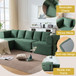 Modular L-Shaped Sectional Sofa With Deep Seat, Movable Chaise & 5 Pillows