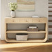 Console Table With 3 Soft Close Drawers & 2 Open Shelves - Natural