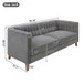 Modern 3 Seater Sofa, Upholstered Couch With Curved Armrests