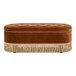 Melinda - Oval Tufted Bullion Fringe Storage Bench