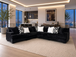 Ariel Black Oversized Sectional in Fabric 9650 by Happy Homes