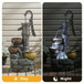 Hand Pump Water Fountain With LED Lights - Gray
