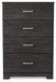 Belachime - Four Drawer Chest - Charcoal