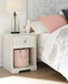 Paxberry - One Drawer Night Stand - Open Cubby - Whitewash