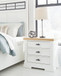 Ashbryn - Three Drawer Night Stand - White / Natural