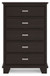 Covetown - Five Drawer Chest - Dark Brown
