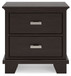 Covetown - Two Drawer Night Stand - Dark Brown