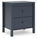 Simmenfort - Two Drawer Night Stand - Navy Blue