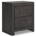 Hollivern - Two Drawer Night Stand - Dark Gray