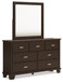 Covetown - Dresser And Mirror - Dark Brown