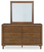 Lyncott - Dresser And Mirror - Brown