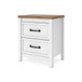 Kerisden - Two Drawer Night Stand - White / Brown