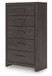 Prendonea - Five Drawer Chest - Charcoal