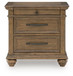 Karallin - Three Drawer Night Stand - Medium Brown